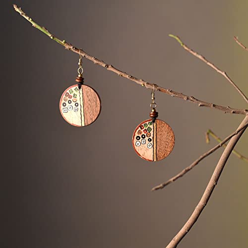 Image of Handcrafted Artistic & Tribal Earrings Collection for Women - Bohemian, Floral, Wooden & Ethnic Statement and Stud Designs