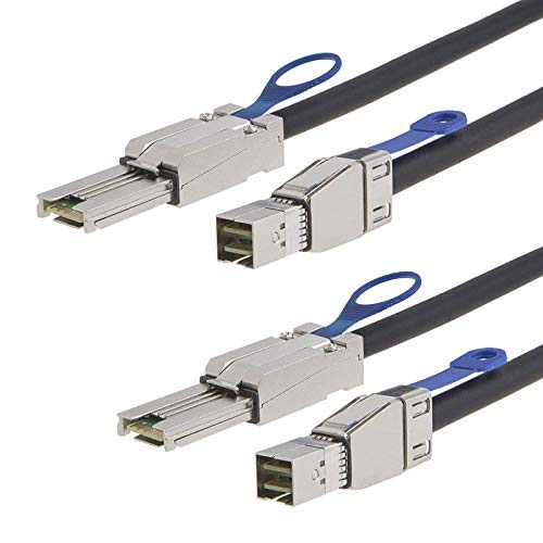 CableCreation 3.3FT [2-Pack] External HD Mini SAS SFF-8644 to SFF-8088 Cable, 1M/ Black