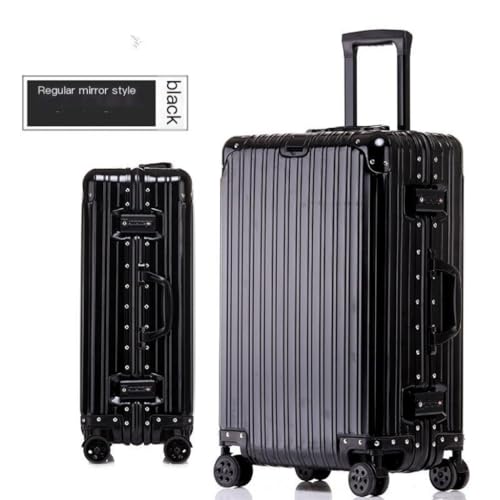 Suitcase Suitcase Password Trolley Suitcase Boarding Suitcase Metal Hard Business Suitcase Men's And Women's Suitcase Suitcase Tags(Black)2