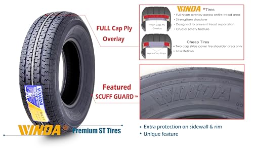 Winda ST225/75R15 10-Ply E 117L 6 Lug On 5.5 Inch Pcd White Spoke Rim thumb #1