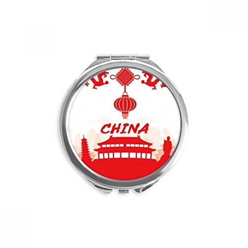 Miroir de poche chine silhouette rouge maquillage format compact rond voyage