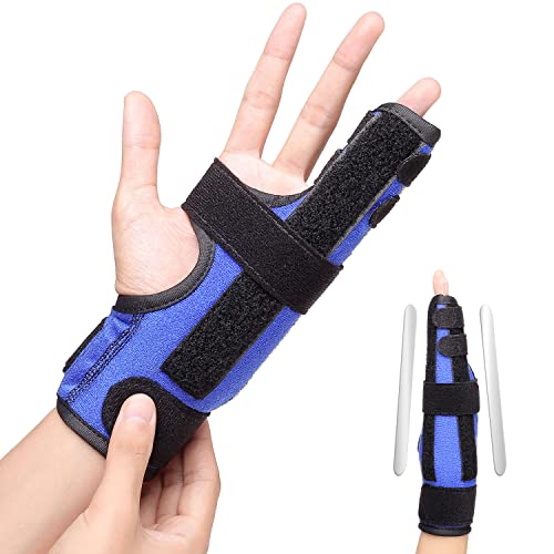 Fixieren Sie die kleine Finger- und Ringfingerschiene, verstellbare Zwei-Finger-Klammer, Aluminium-Fingerschienen-Wegfahrsperre für Knöchel-Arthritis-Fraktur gebrochen für Frauen und Männer - L Cover