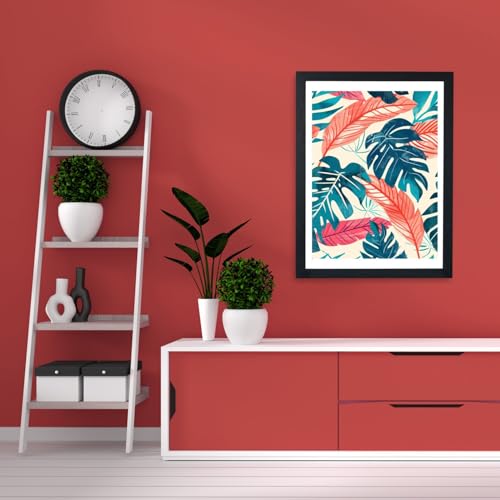 Petite affiche encadrée Monstera Coral Teal Spiffing Prints - 4