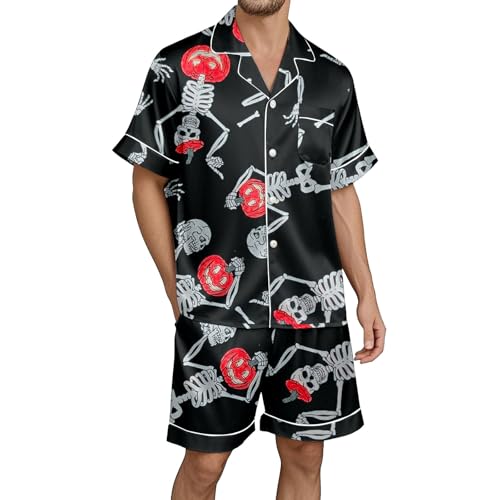Pijama de Halloween para hombre conjunto de dos piezas con pantalones de chándal cómodos