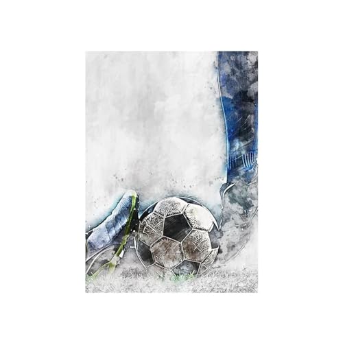 Impression moderne mur art toile football 40x50 cm | Lot de 2 peintures graphiques sans cadre