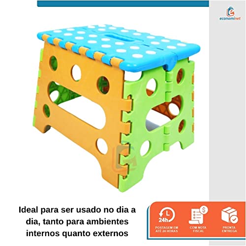 Banquinho Banqueta Dobrável Bambino Azul para Bebê Baby Style