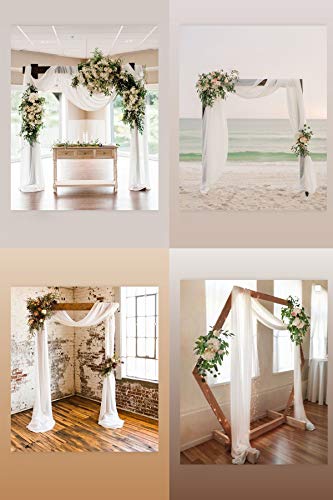 Image of Socomi Wedding Arch Draping Fabric 1 Panel 29 inch x 19Ft Ivory Sheer Chiffon Curtain Drapes 6 Yards for Wedding Ceremony Birthday Party Decoration