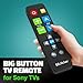 EZclicker Sony TV Remote | Big Button Universal TV Remote Control for All Sony ONLY (Black) Simplified and Easy to Use (2xAAA Batteries not Included)