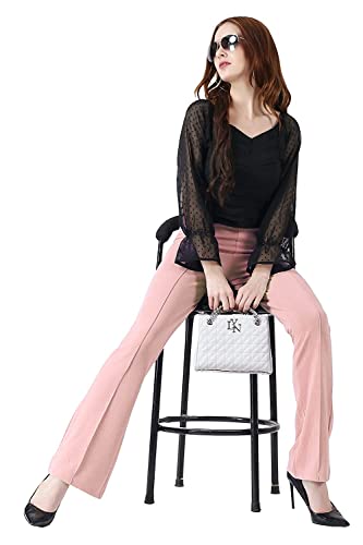 Image of Leriya Fashion Women's Yoga Dress Pants Stratchable Work Slacks Business Casual Office Straight Leg /Bootcut Elastic Waist Trouser for Women