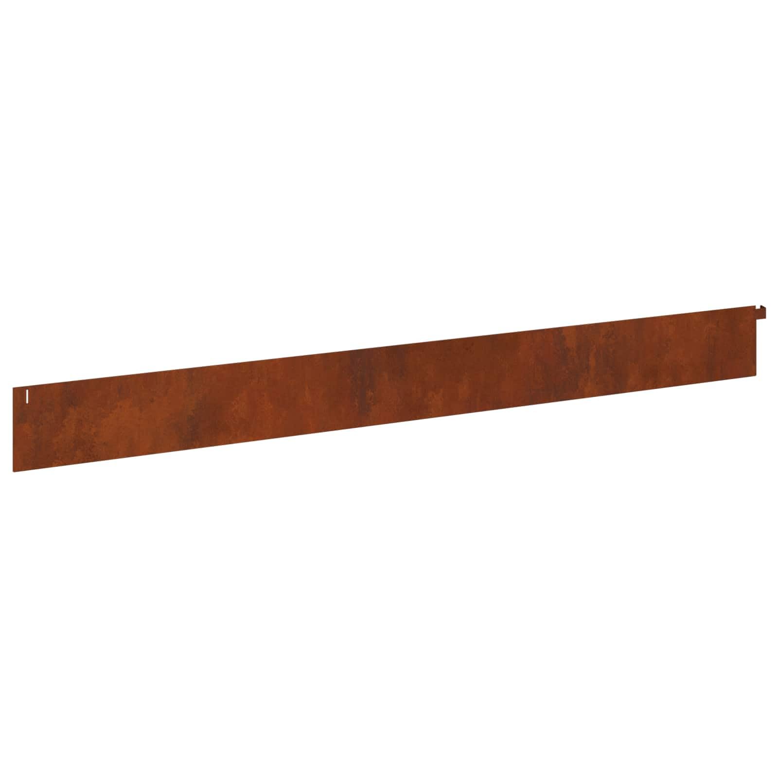 Lot de 10 bordures de gazon, 102 x 10 x 4 cm, acier oxydé