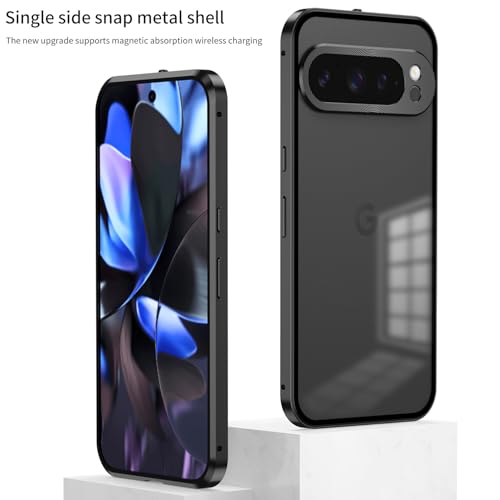 Coque Google Pixel 10 Pro 5G en métal mat bleu haut de gamme - 3