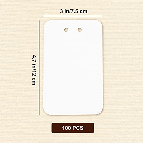 Temlum 100 Pcs Keychain Display Cards With Self-Sealing Bags, 3'' X 4.7'' Keychain Cards Holder For Display Keyring Cards Jewelry Packaging Supplies (White) #TOP1