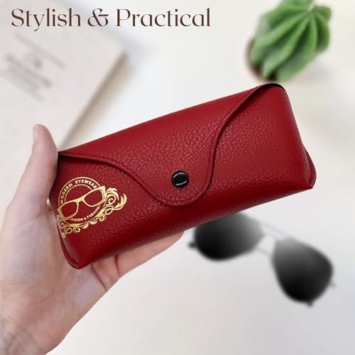 Image of Leather Glasses Case - Slim Glasses Case for Men and Women - Portable Sunglasses Case