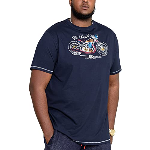 D555 Denton 601117 T-shirt de moto imprimé Multicolore Taille 3XL-6XL Bleu marine, bleu marine, XXXXXL