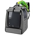 Bird Travel Backpack Cage, Portable Pet Bird Parrot Carrier Breathable Pet Birds Bag, Lightweight Bird Carrier and Small Animals Travel Cage, Multifunctional Pet Bag Backpack (Grey)