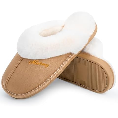 Plush House Slippers for Women, Fuzzy Warm Soft Home Slipper, Fluffy Winter Non-Slip Slippers for Bedroom Indoor Cover