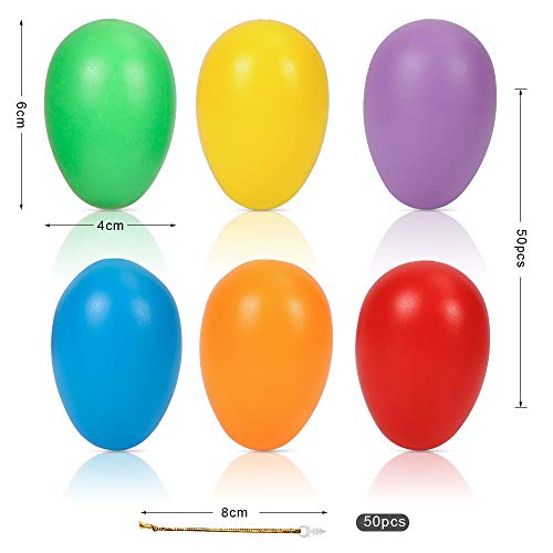 O-Kinee Ostereier Plastik, Ostereier zum Aufhängen, Plastik Eier Ostern, Ostereier Dekorieren, Eier Ostern Deko, Ostereier Kunststoff, Osterstrauchdeko, Größe: 6x4cm (50 Stück