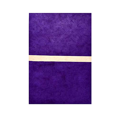 Papier Lokta népalais fait à la main - Format A4 - Couleurs assorties Sans arbre, fabriqué à la main, respectueux de l'environnement - 20 feuilles. violet Cover