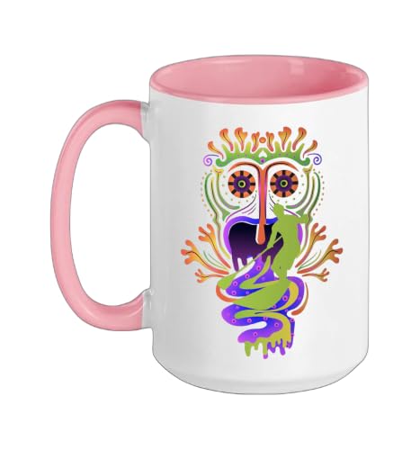 SUP surfing Stand Up Paddle paddling Hawai supboard Ceramic Mug, Pink/White, 15oz