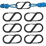 カラビナ 登山用 フック s字カラビナ 防サビ 頑丈 高硬度アルミ合金 アウトドア キャンプ 耐荷重30kg キーホルダー 耐摩耗性 大型 6個セット