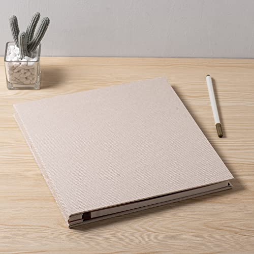 Image of Large Photo Album Self Adhesive for 4x6 5x7 8x10 Pictures Magnetic Scrapbook Album 20 Sheets / 40 Pages Linen Cover DIY Photo Album with A Metallic Pen and and Plastic Board