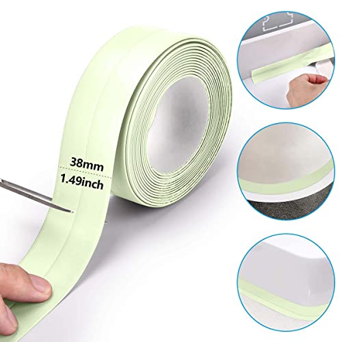 Image of Bath & Kitchen Caulk Tape Sealant Strip, PVC Self Adhesive Tub and Wall Sealing Tape Caulk Sealer,Caulk Strip,sealant Tape,Shower Tile Sealer Adhesive sealant (Green)
