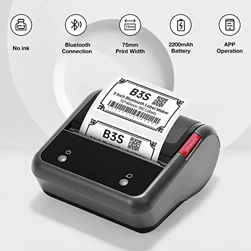 Niimbot B3S Label Maker Machine With Tape, Portable Bluetooth Thermal Sticker Printer, 3 Inch Print Width, Monochrome #TOP2