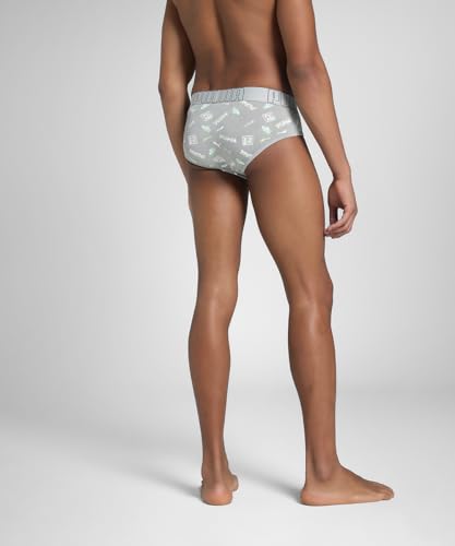 Image of Puma Bamboo Men's Printed Briefs - Gray Violet - White - Black