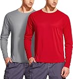 [ATHLIO] 長袖Tシャツ メンズ スポーツTシャツ 2枚セット UVカット UPF50+ 接触冷感 吸汗速乾 ランニングウェア トレーニングウェア ジム 作業着 夏用 大きいサイズ CTL23-RLG_3XL