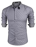 【BESTES GESCHENK FÜR MÄNNER】 Die Hemden für Männer sind perfekt geschnitten und können durch die klassische Passform mit allen Arten von Hosen, Hosen oder Jeans sowie Blazern kombiniert werden. Dieses Herrenhemd ist immer einfach zu stylen und ein tolles Weihnachtsgeschenk für Papa, Freund, Sohn