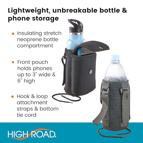 image for High Road Neoprene Bottle Holder and Phone Pouch for Mobility Equipmen