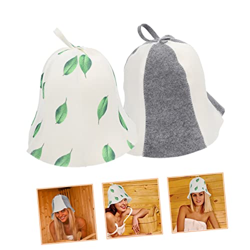 2PCS Sauna Hat,Ergonomi Felted Sauna Cap For Women And Men,Steam Bath Hat Room Accessories Felt Heat Dry Headrest,Steam Room Essential Parts,Simple Natural Stylish Appearance (Black