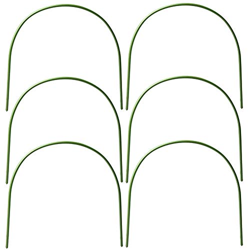 Preisvergleich Produktbild 6 x Gewächshaus-Rolle, rostfrei, mit Kunststoff beschichtete Pflanzringe, Wachstunnel-Stützrahmen, Pflanzenstütze, Gartenstecker für Gartenstoff