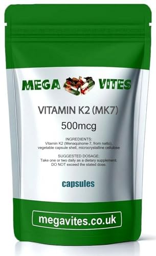 Image of Vitamin K2 (MK7) Capsules 500mcg x 30 - MEGAVITES
