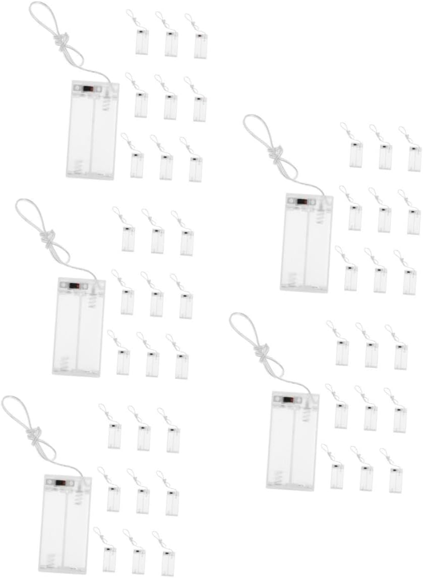 Milisten 5sets 10pcs String Plastic Battery Holders for Batteries with Switch Durable and Wear Resistant Design Compatibility for String Lights 10pcs*5