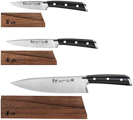 Cangshan TS Series 1020854 Swedish 14C28N Steel Forged 3-Piece Starter Knife Set with Wood Sheaths