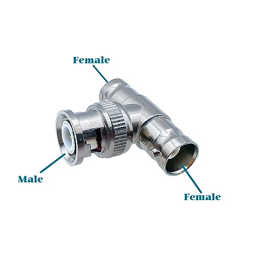 iYueMps 3 Way BNC Adapter BNC T Type Splitter,5pcs Male to 2 Female Connector for Coaxial Cable CCTV Video Security Camera - Image 2