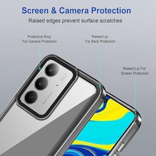 Image of Zapcase Back Case Cover for Realme C75 5G | Compatible for Realme C75 5G Back Cover | Case Cover with Camera Protection | (TPU + PC | Translucent Black)