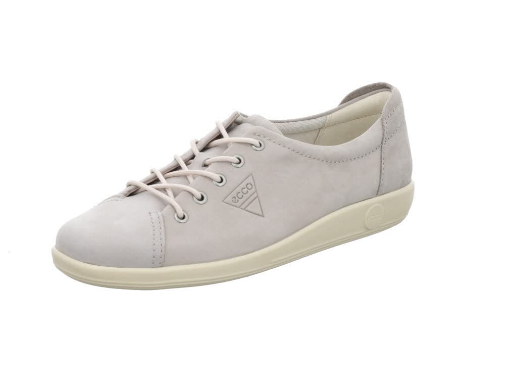 ECCO Soft 2.0 Light Grey Nubuck Womens lacing shoes 206503-02386 in a Plain Leather in Size 41