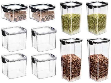 Kit 10 Potes Herméticos C/Trava de Segurança Porta Mantimentos Em...