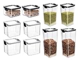 Kit 10 Potes Herméticos C/Trava de Segurança Porta Mantimentos Empilháveis Super Resistente Prova de Vazamento
