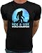 Market Trendz Bigfoot Hide and Seek Sasquatch Shirt for Men Dad Gifts Blue on Black