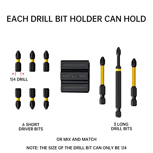 Cncss Drill Bit Holder Tool Holster For Dewalt Milwaukee - Pack Of 4 - Carry Up To 6 Driver Bits On The Side Of Your Power Drill Or Driver #TOP3