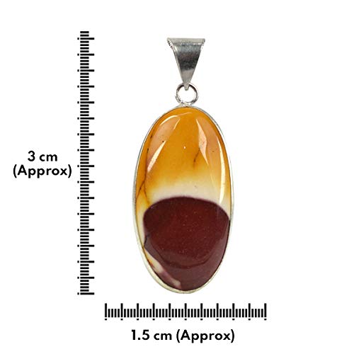 Image of Reiki Crystal Products AAA Mookaite Jasper Pendant Natural Crystal Stone Pendant /Locket with Metal Chain Oval Shape for Unisex