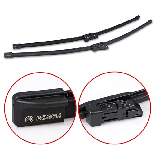 Image of BOSCH 3397007854 AeroTwin Wiper Blades - Set of 2 (26 inch & 23 inch) Top Lock 19mm | Driver and Passenger Side Original Equipment Replacement Blades