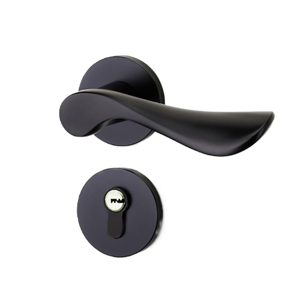 Lgoijhdvz 1 Aluminium Mechanische Lock Continental Indoor Minimalistische Interieur Deurklink Slot Beveiliging Cilinder Mute Deurslot(1)