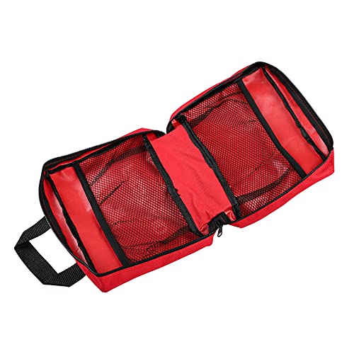 Image of First Aid Kit Reflective Cross Empty Travel Rescue Pouch Medicine Bag Emergency kit Suitable for Car Home Office Kitchen Sport Outdoors (Red)