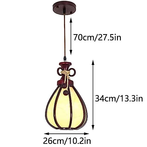 Lámpara de mini linterna de costura creativa retro de madera E27 estilo chino 5