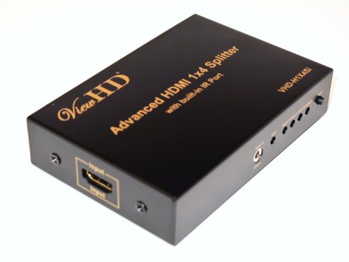 ViewHD HDMI 1x4 Splitter with IR Extender Function | Support 1080P & 3D | VHD-H1X4Si