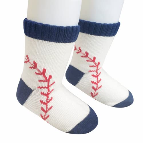 BAICAIYU Baby First Birthday Baseball Socks 2 Pcs Boys and Girls Newborn Socks Medium Tube Cute Baby Baseball Outfit2
